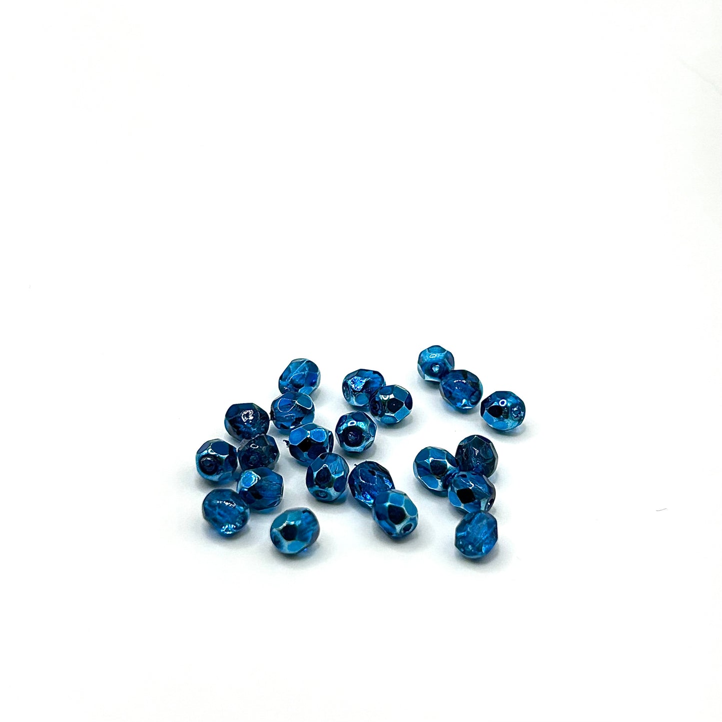 Firepolish 4MM - Crystal Aqua Metallic Ice - Strand 50