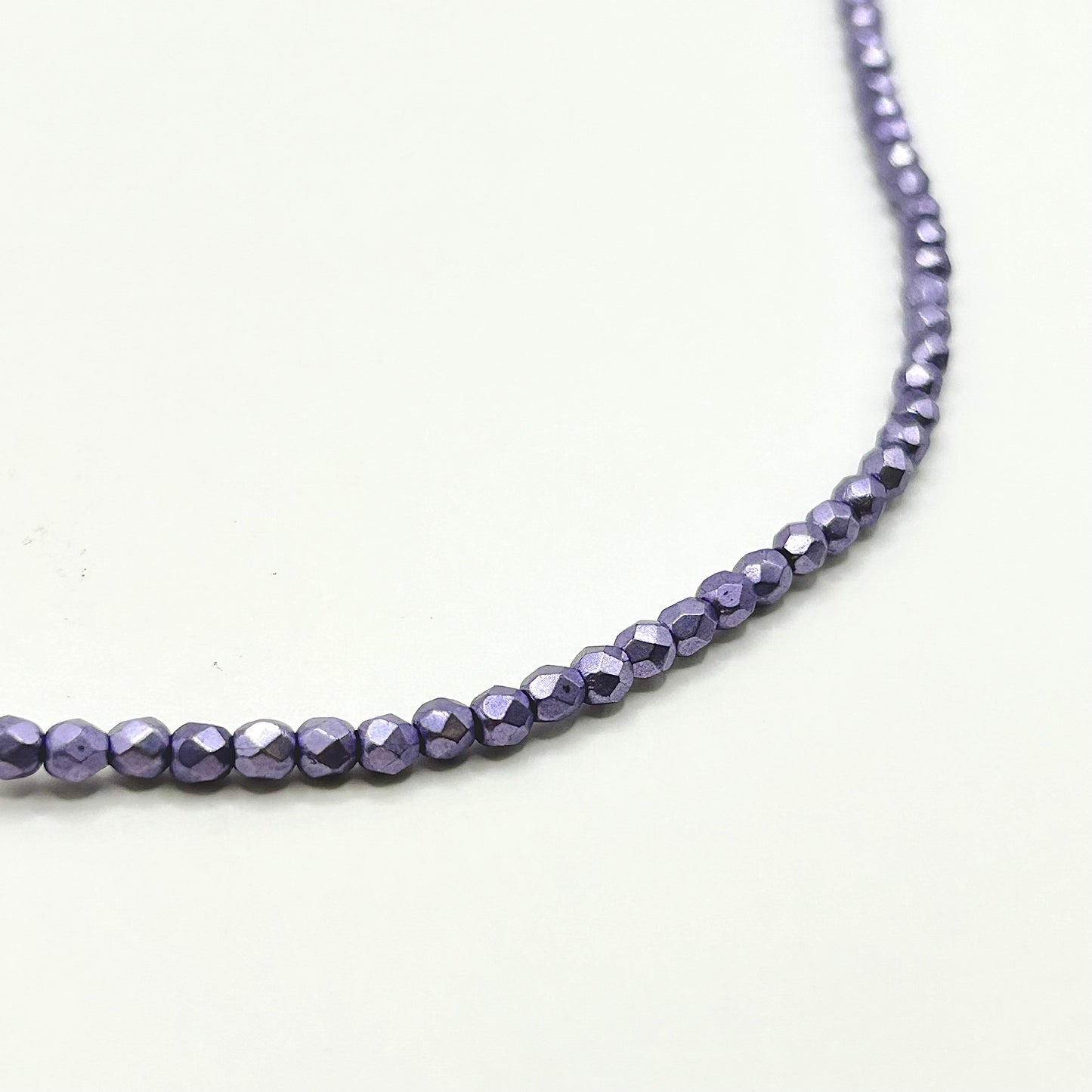 Firepolish 3MM - Saturated Metallic Crocus Petal - Strand 50