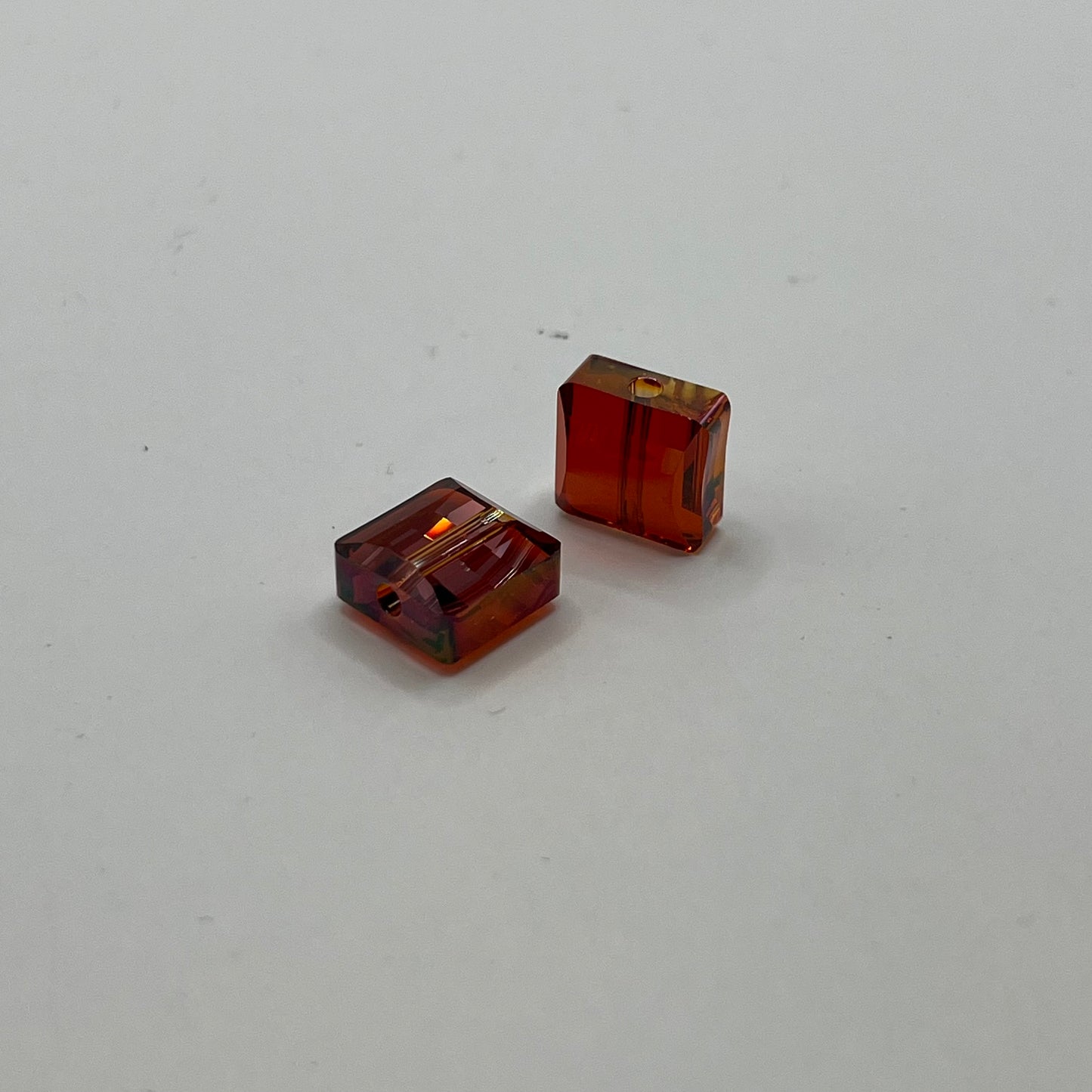 Swarovski 10MM Stairway Bead - Crystal Red Magma (2pcs)