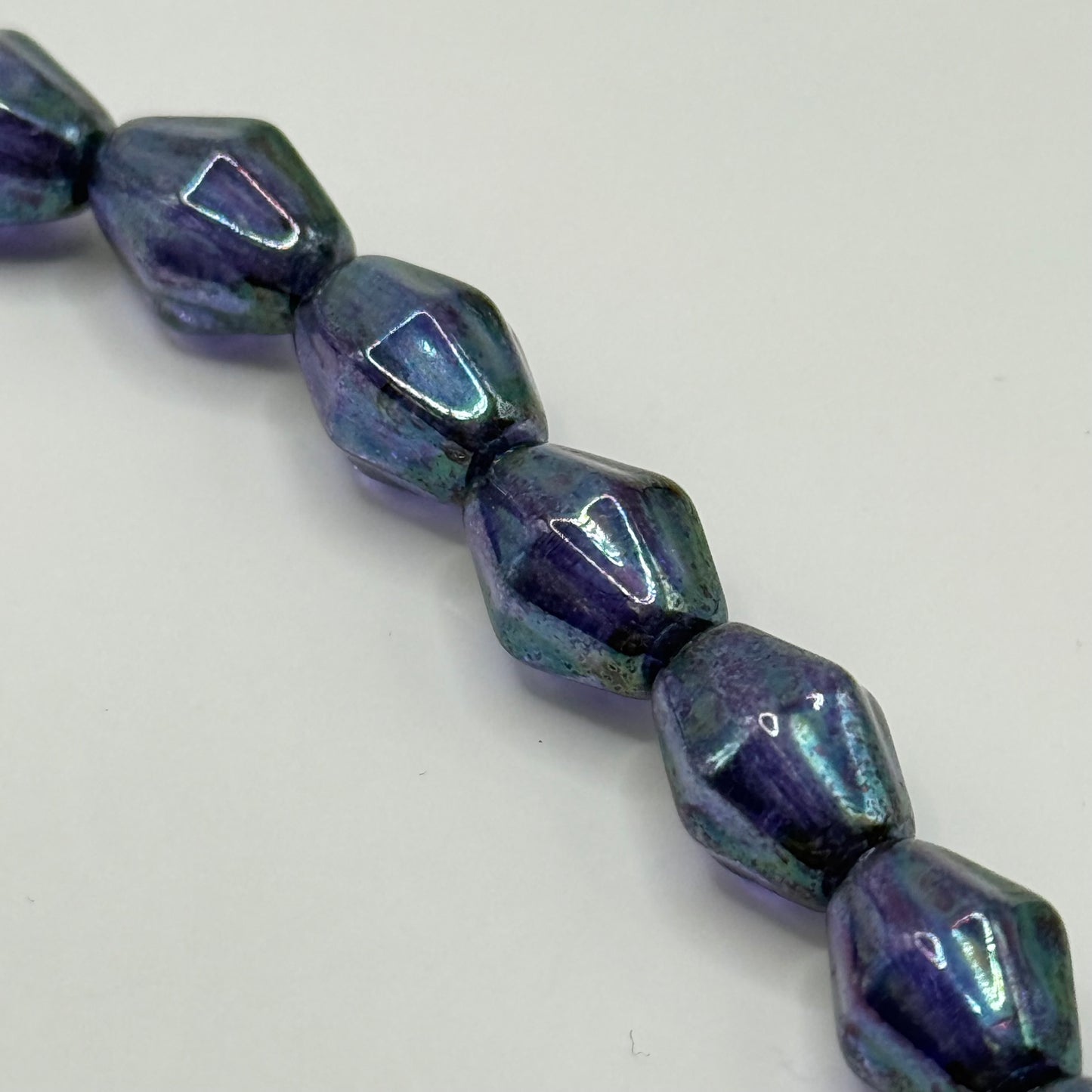 Czech Glass - Jet Opaque Faceted Oval (15pcs)