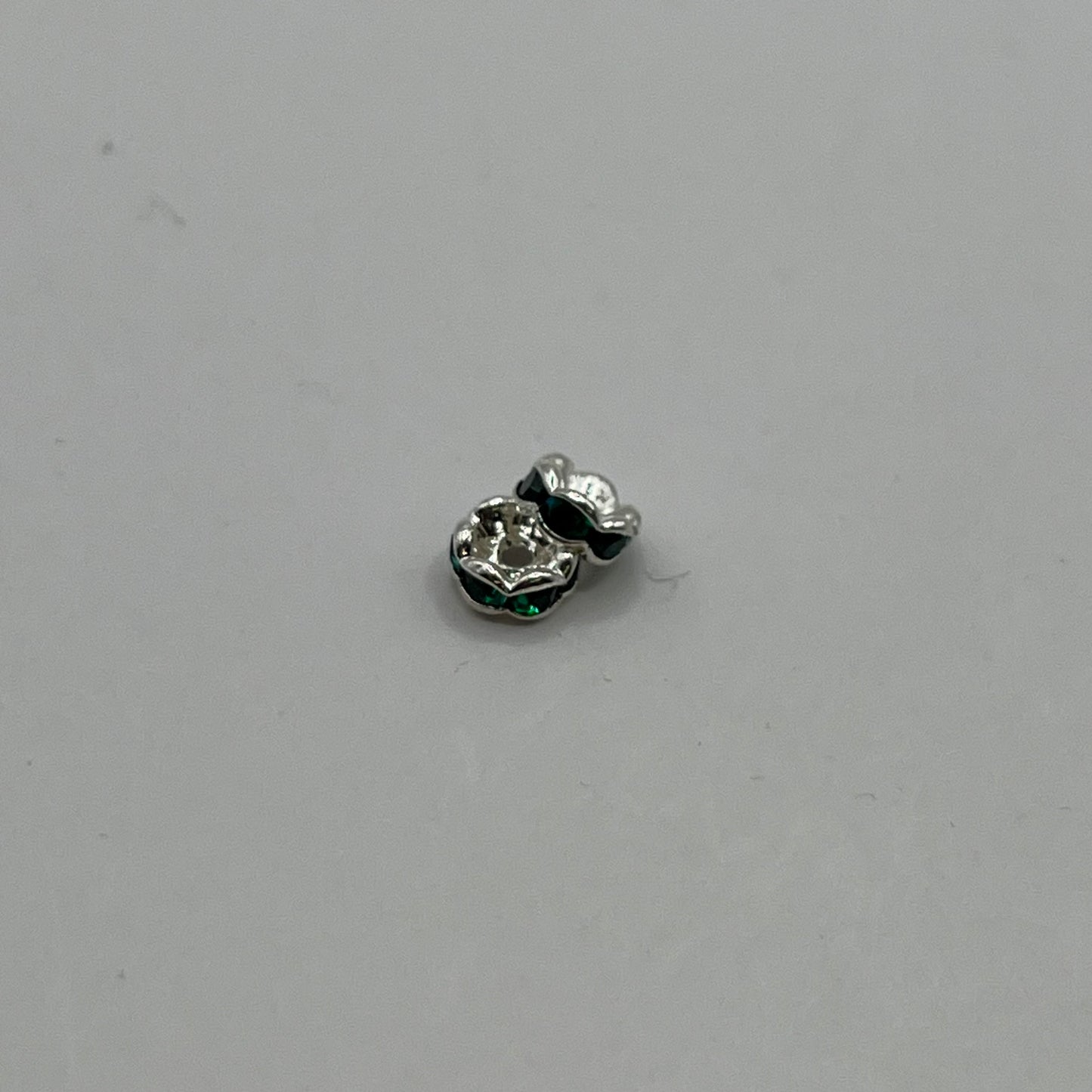 Swarovaski 5MM Wavy Rhinestone Rondelle - Emerald (4pcs)
