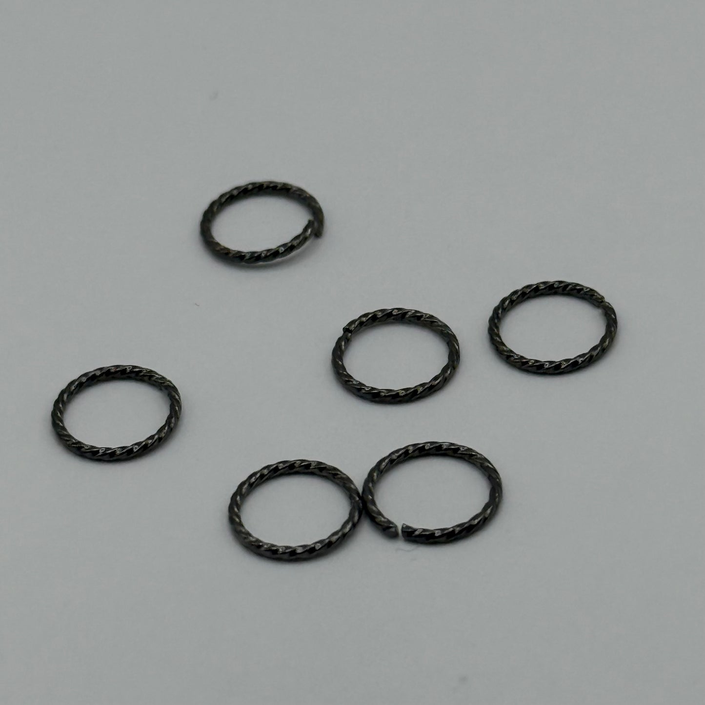 Twist Jump Rings - 8mm - Gun Metal (10pcs)