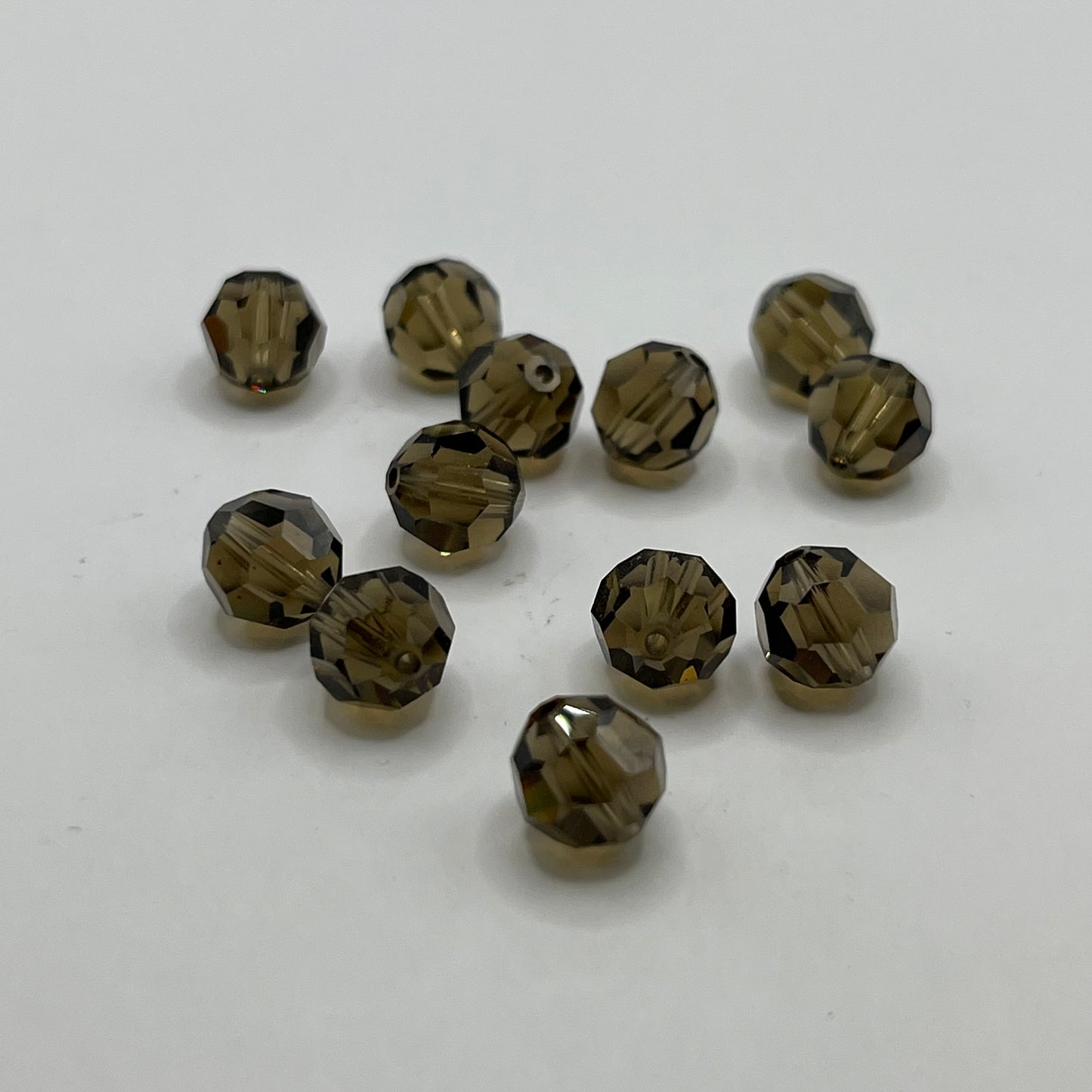Swarovski 8MM Round Faceted A5000 - Smoky Quartz (12pcs)