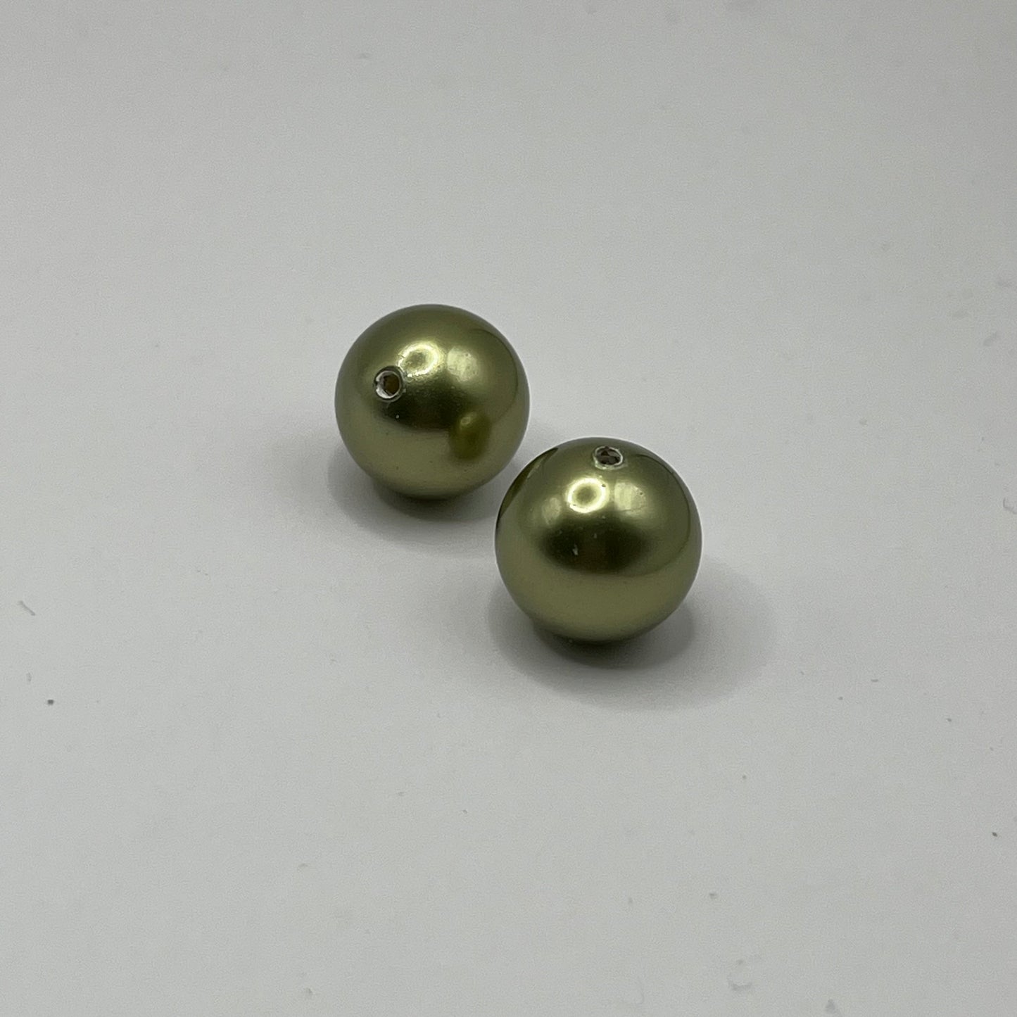 Swarovski 12MM Large Hole Pearls - Light Green (2pcs)