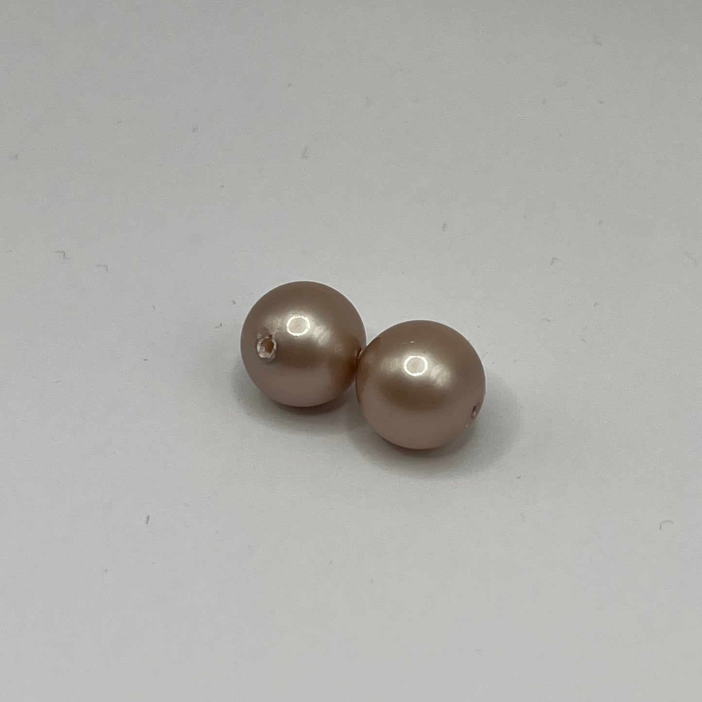Swarovski 10MM Large Hole Pearls - Powder Almond (2pcs)