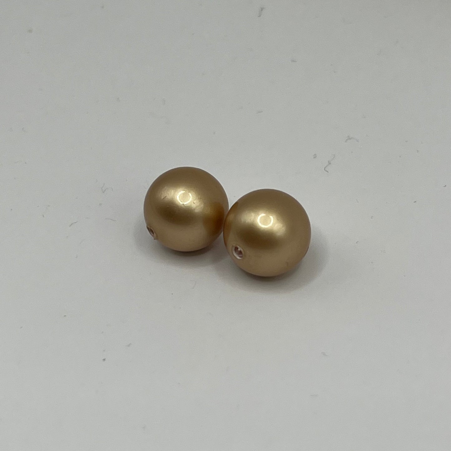 Swarovski 10MM Large Hole Pearls - Vintage Gold (2pcs)