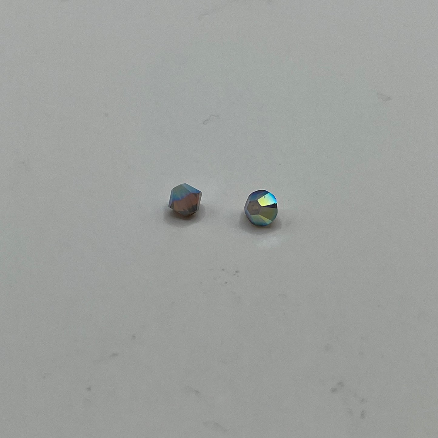 Swarovski 4MM Bicones - White Opal AB Satin (12pcs)