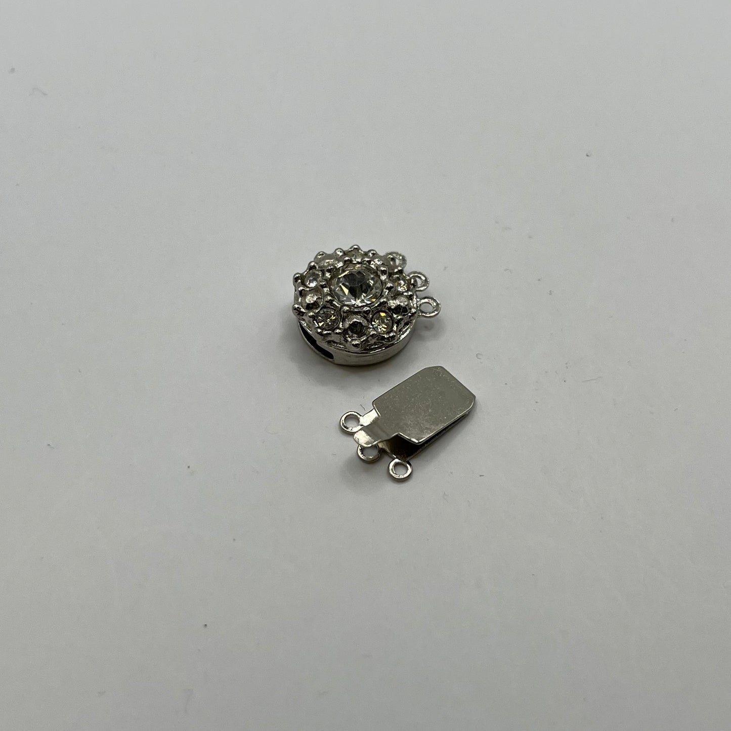 Swarovski 13MM Vintage 3 Strand Round Box - Crystal / Silver Plated