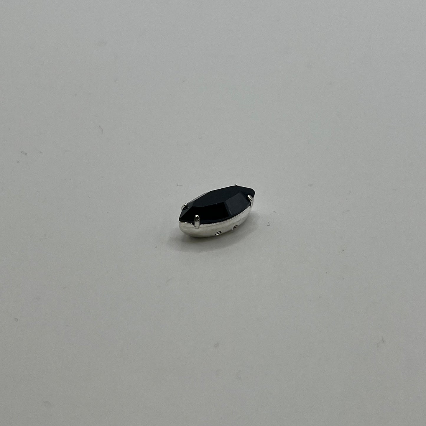 Swarovski 15x7MM Navette in Silver Plated Setting A1330/4228 - Jet