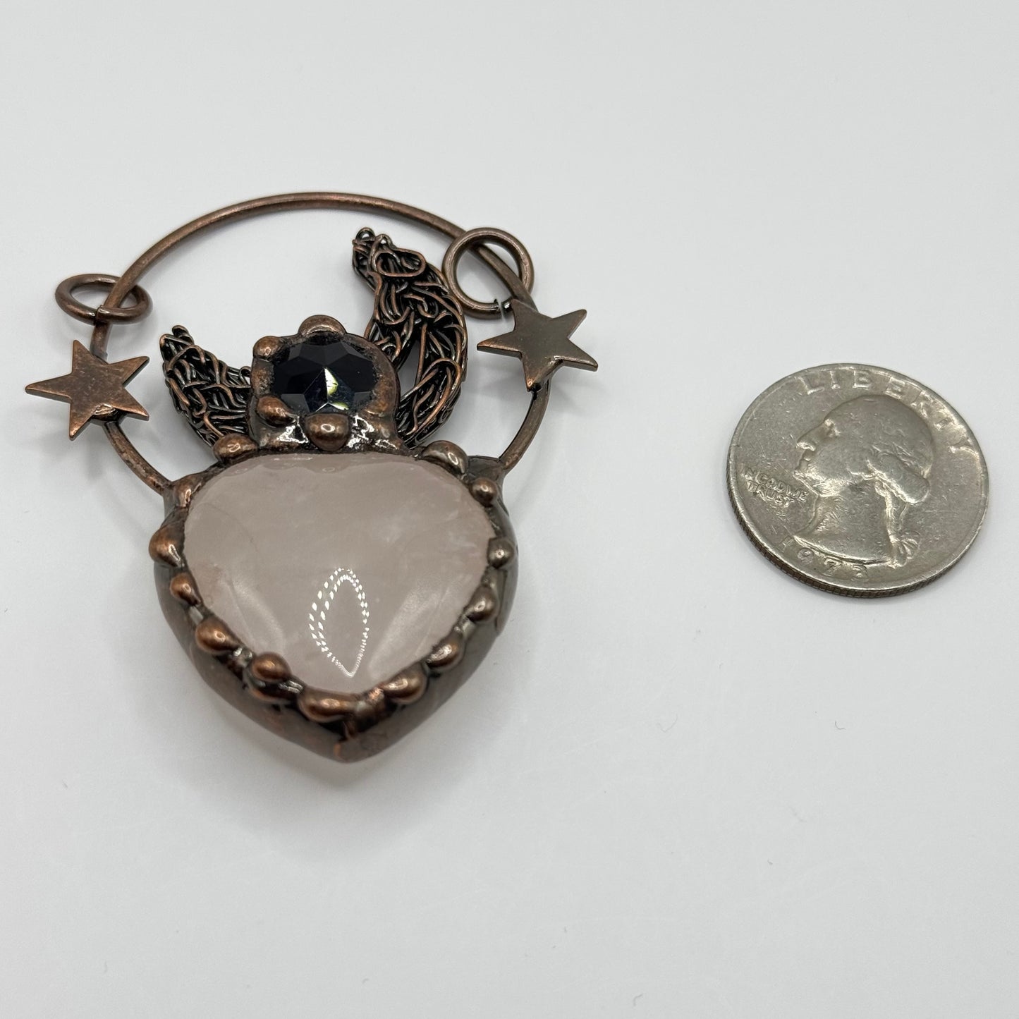 Gemstone Pendant - Moon Star with White Quartz Onyx