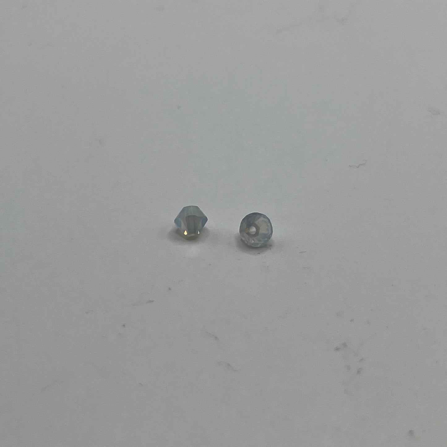Swarovski 4MM Bicones - White Opal Blue Shade (12pcs)