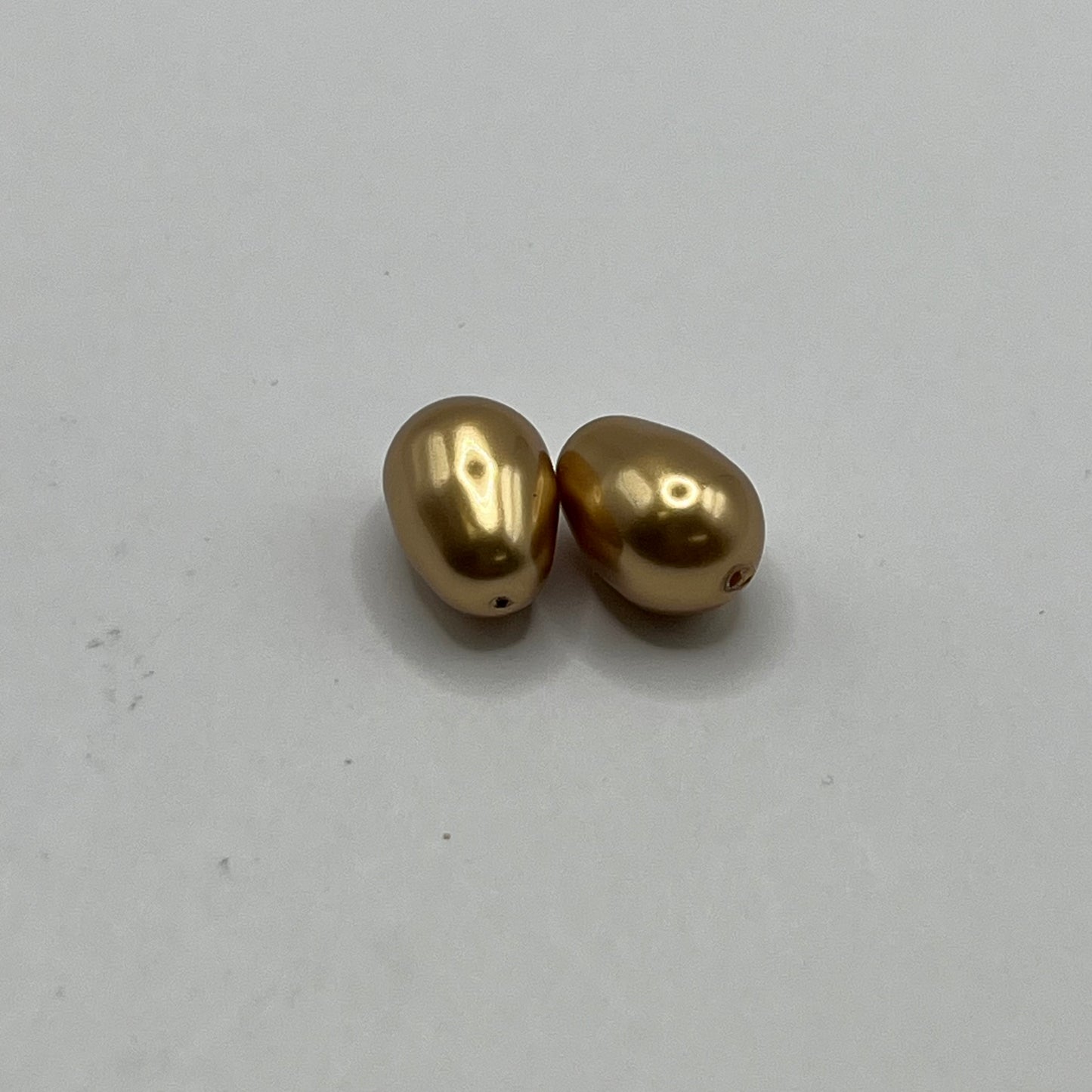 Swarovski 11x8MM Pear Pearl A5821 - Bright Gold (2pcs