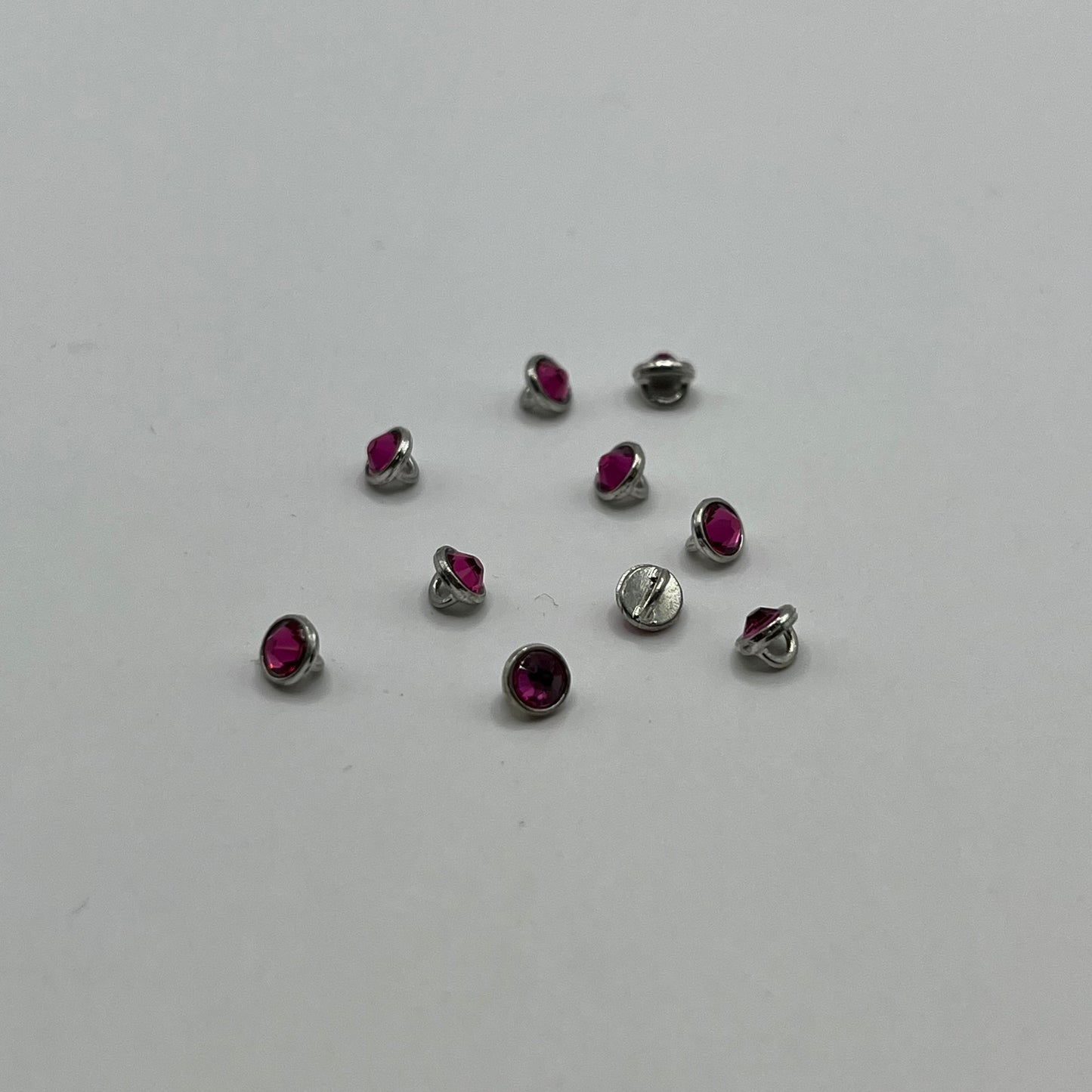 Swarovski 3MM Crystaletts - Fuchsia / Silver Rhodium (10pcs)