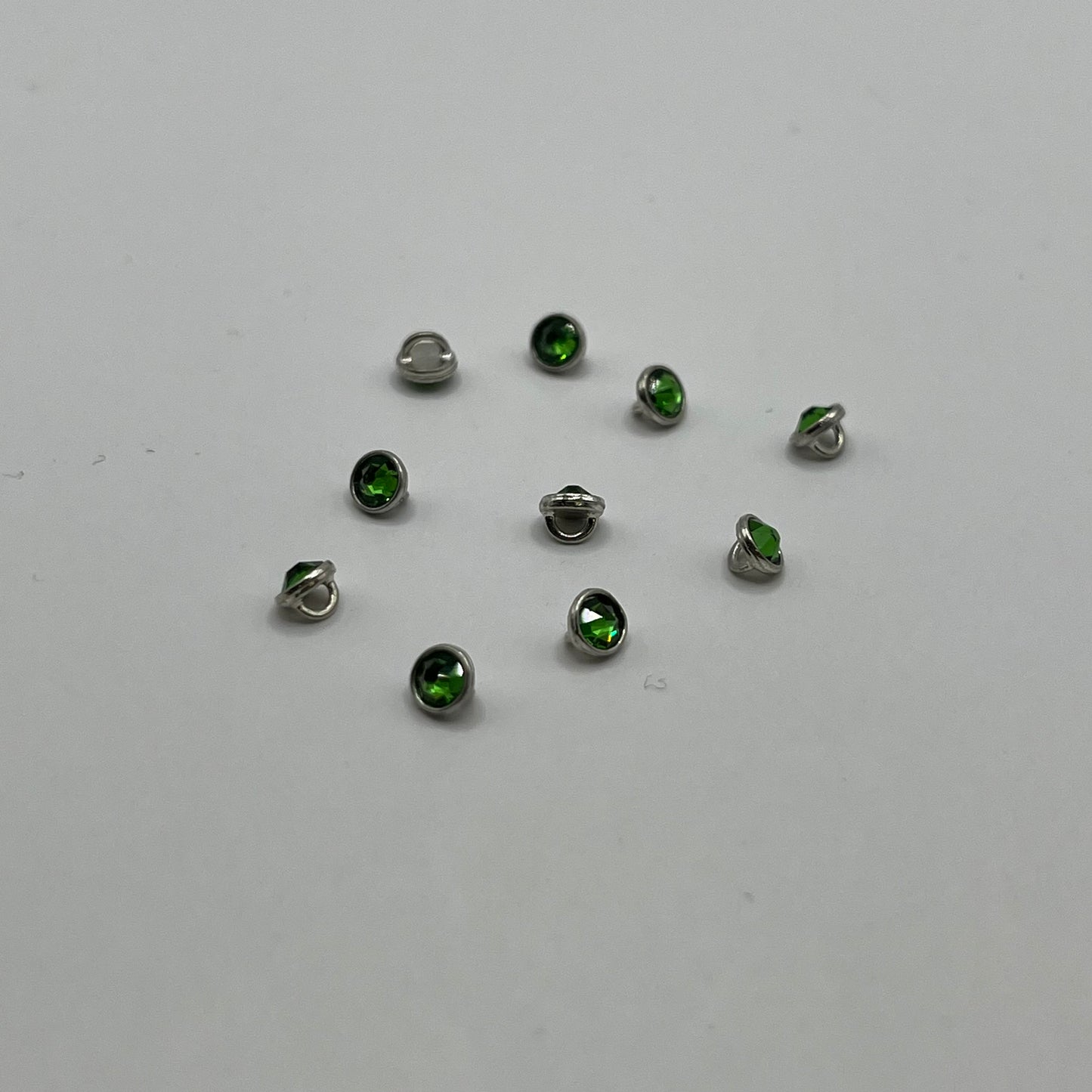 Swarovski 3MM Crystaletts - Fern Green / Silver Rhodium (10pcs)