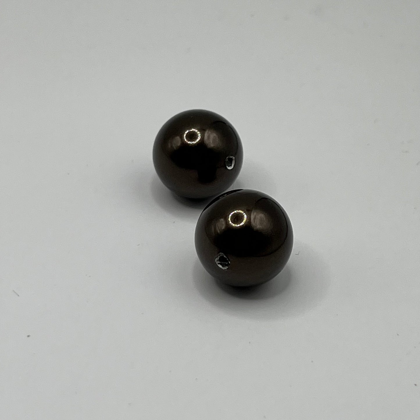 Swarovski 14MM Large Hole Pearls - Deep Brown (2pcs)