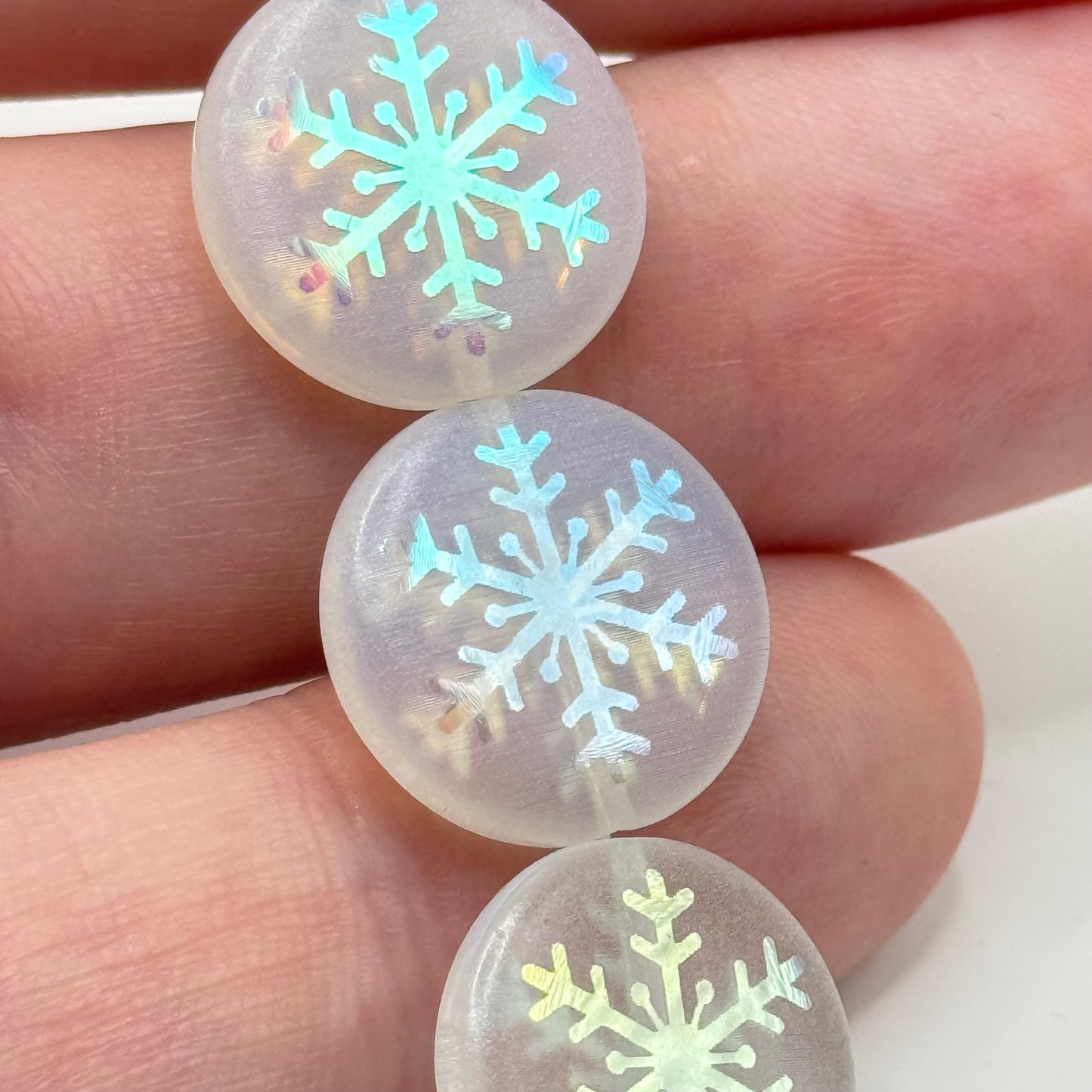 Czech Glass - Snowflake Coin (8pcs)