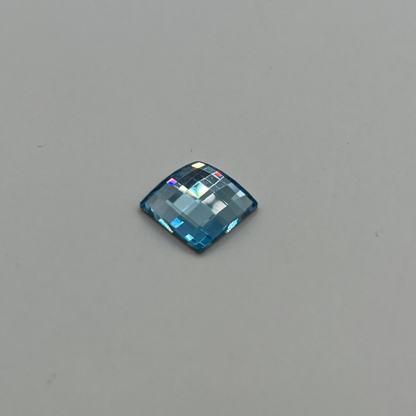 Swarovski 10MM Chessboard Square Foiled Aquamarine