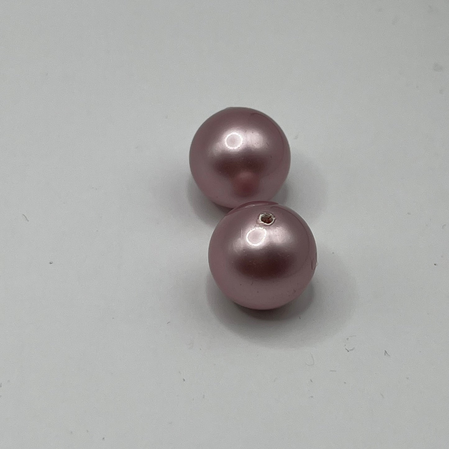 Swarovski 14MM Large Hole Pearls - Powder Rose (2pcs)