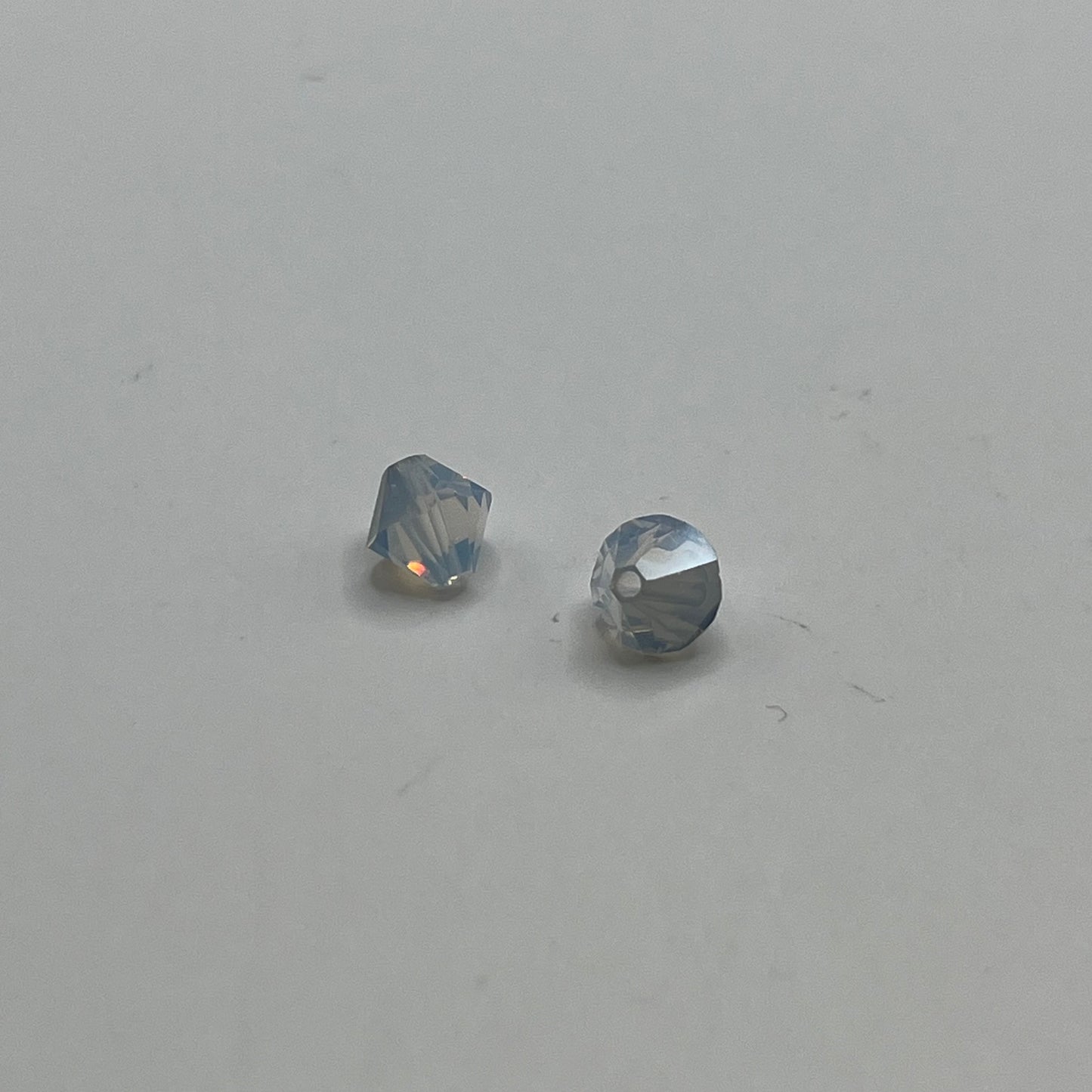 Swarovski 6MM Bicones - White Opal / Blue Shade (12pcs)