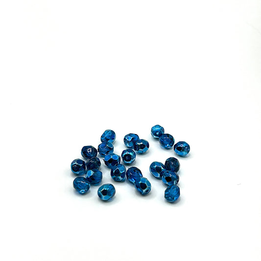 Firepolish 4MM - Crystal Aqua Metallic Ice - Strand 50