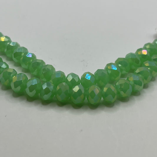 Chinese Crystal 8X6MM Faceted Rondelle Strand - Chrysolite Opal