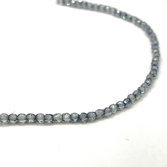 Firepolish 3MM - Luster Transparent Blue - Strand 50