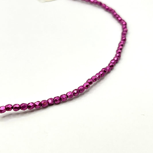 Firepolish 2MM - Sueded Gold Fuchsia Red - Strand 50