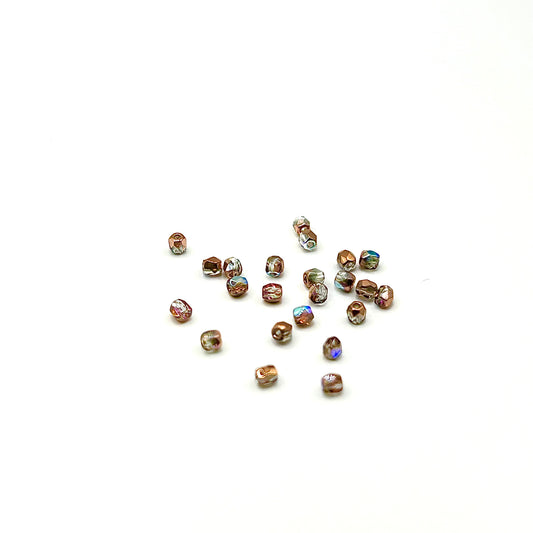 Firepolish 2Tiny 2MM - Crystal Copper Rainbow - Strand 50