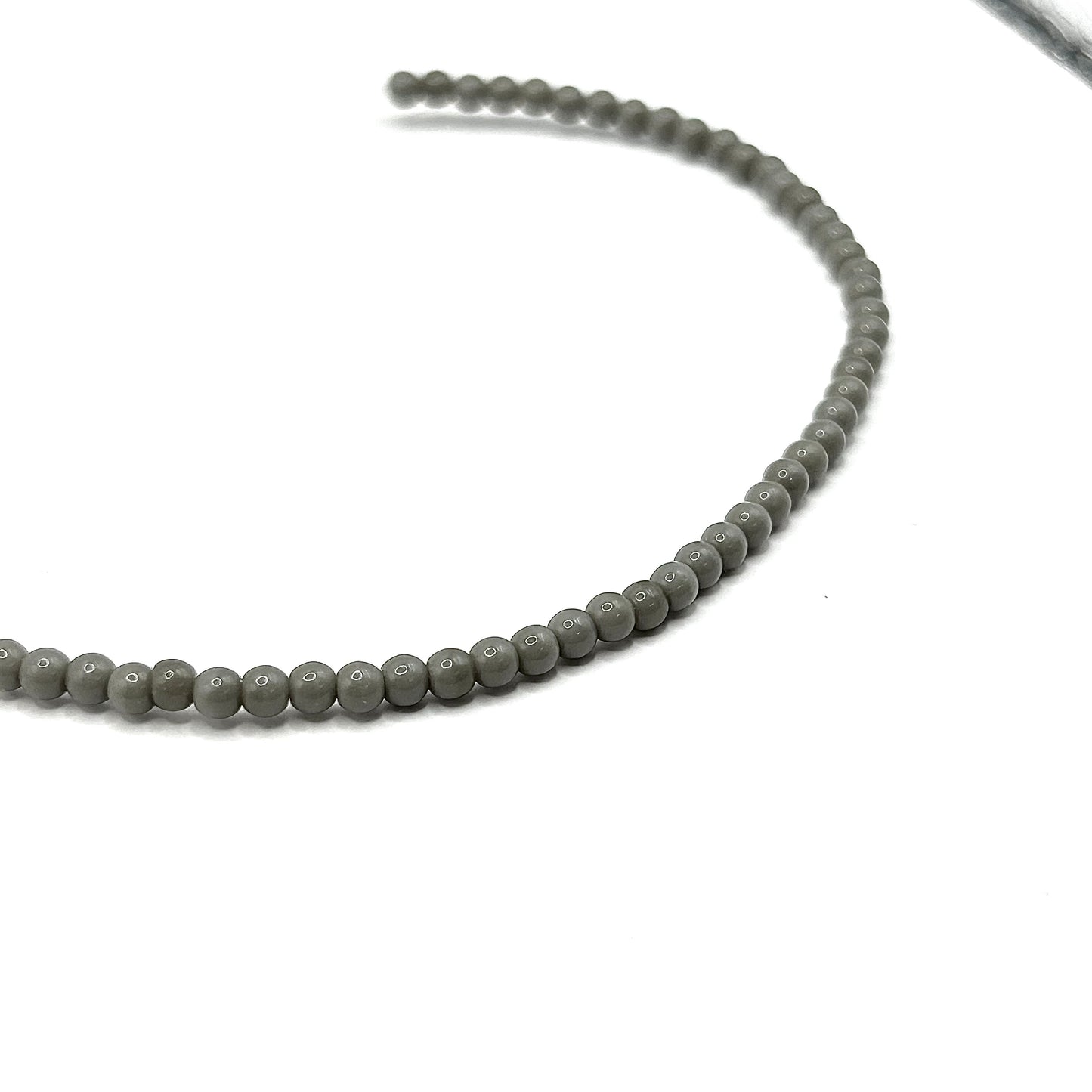 Czech Druk 3MM - Opaque Gray -  Strand