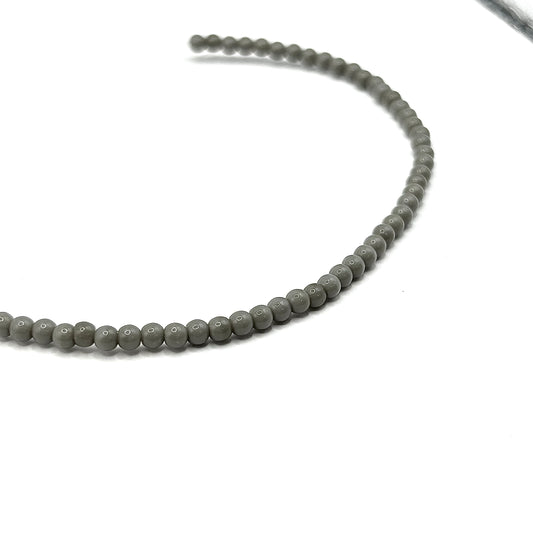 Czech Druk 3MM - Opaque Gray -  Strand