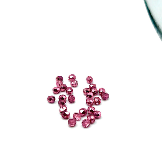 Firepolish 3MM - Crystal Pink Metallic Ice - Bag 50
