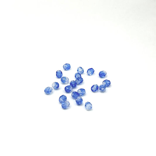 Firepolish 3MM - Dual Coated Sapphire / Crystal - Strand 50