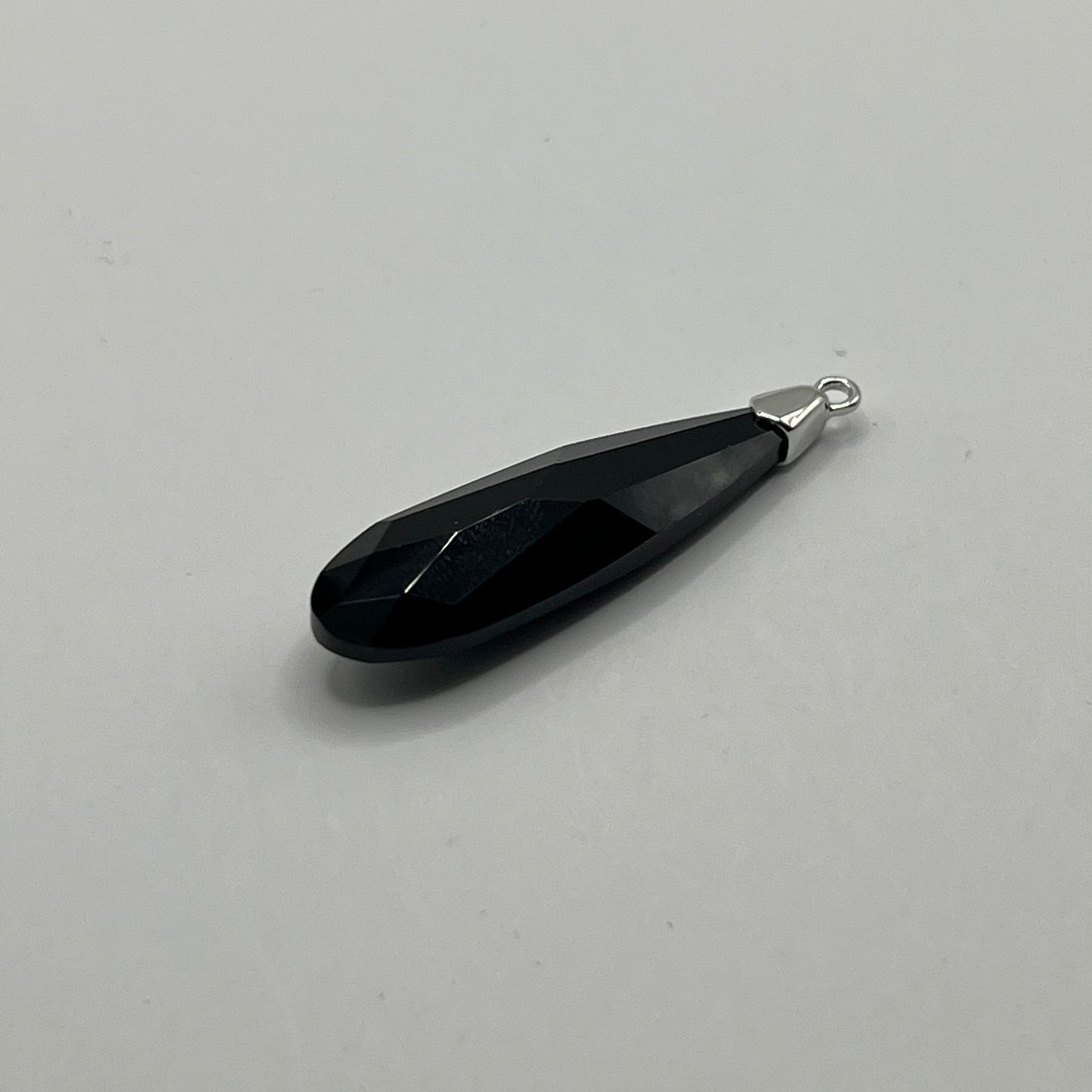 Swarovski 33MM Raindrop Pendant A6533 - Jet / Rhodium Plated