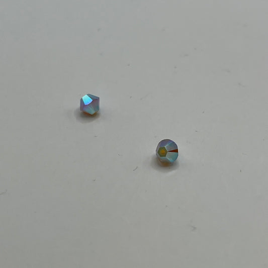 Swarovski 4MM Bicones - Light Grey Opal AB2X (12pcs)