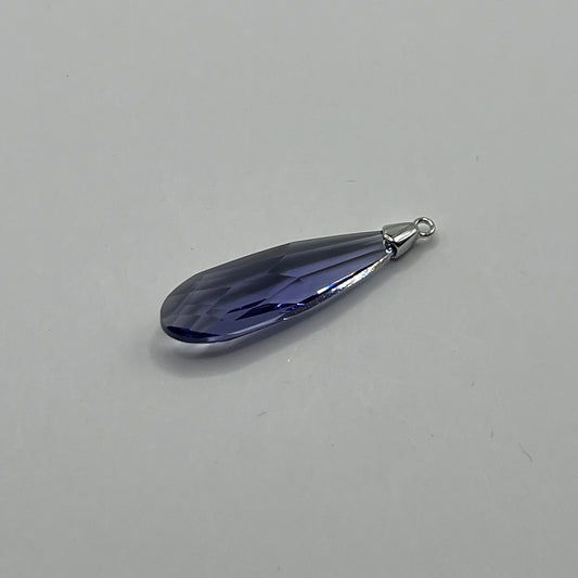 Swarovski 33MM Raindrop Pendant A6533 - Tanzanite / Rhodium Plated