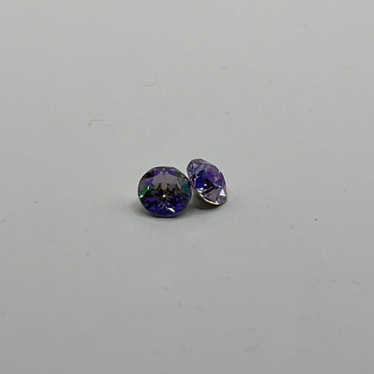 Swarovski 8MM Xirius Chaton A1088 - Violet / Glacier Blue (4pcs)