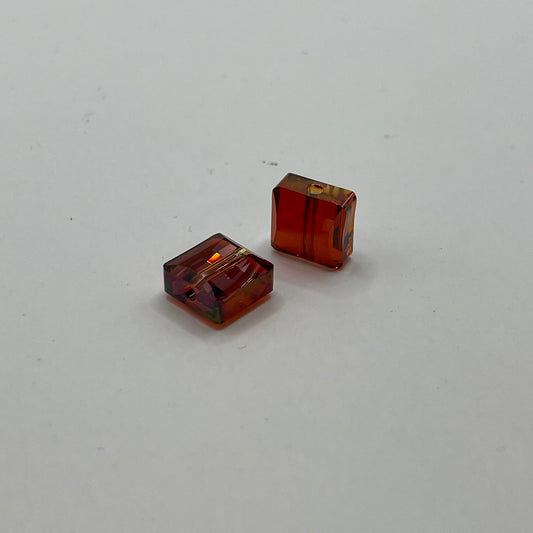 Swarovski 10MM Stairway Bead - Crystal Red Magma (2pcs)