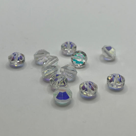 Swarovski 8MM Vintage Lentil A5100 - Crystal AB (12pcs)