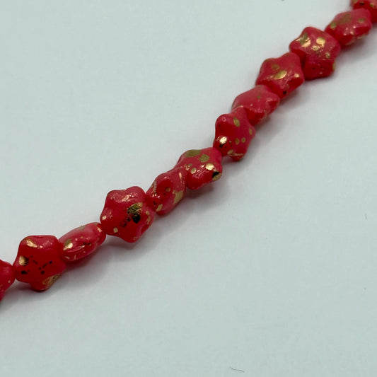 Czech Glass - Pink Stars (20pcs)