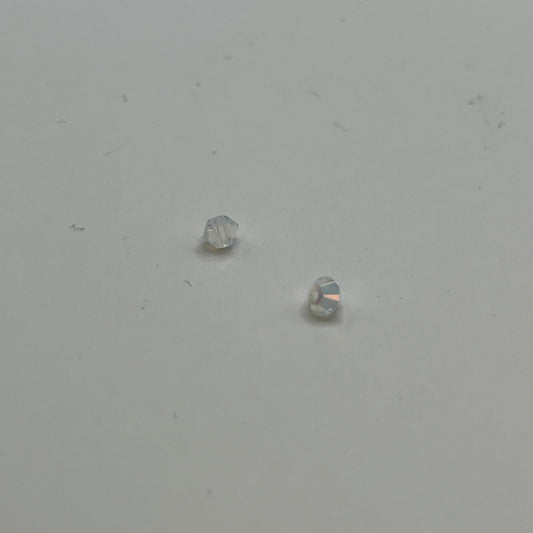Swarovski 3MM Bicones - White Opal AB (24pcs)