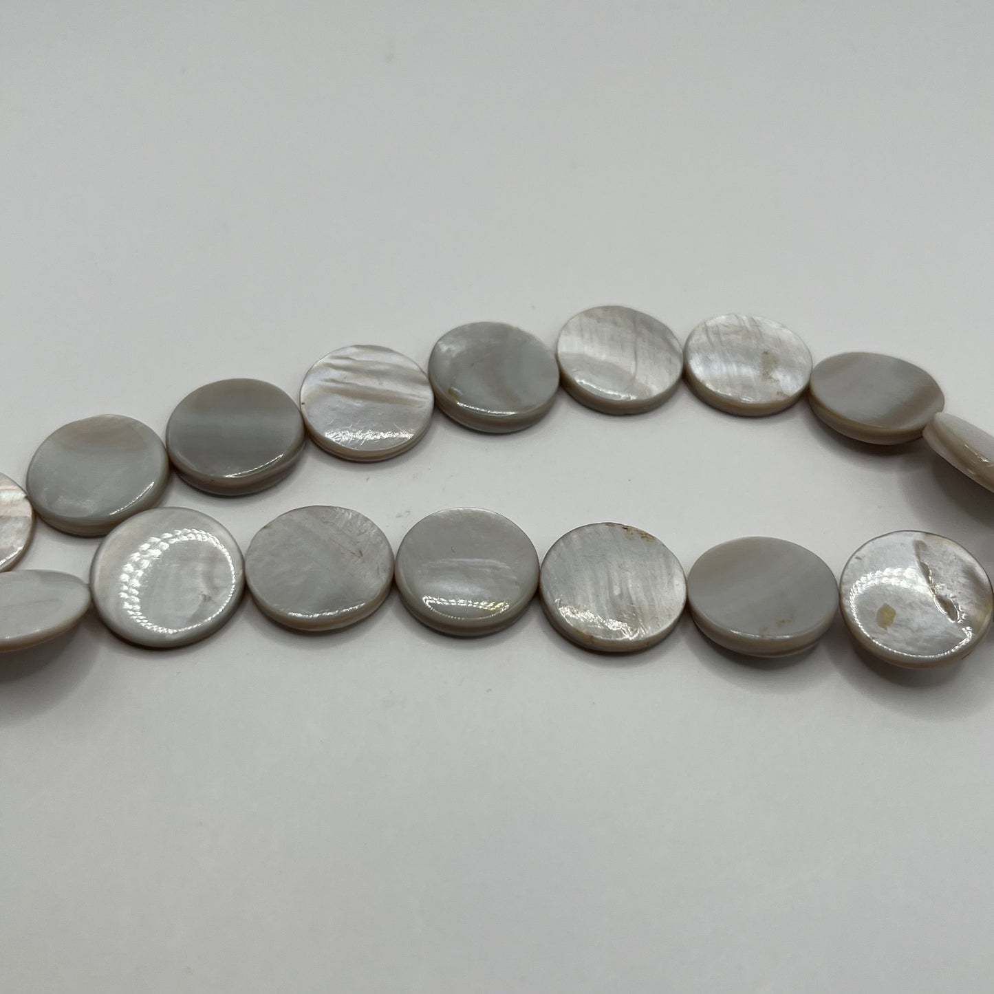 Mother of Pearl 15MM Coin Strand (12pcs)