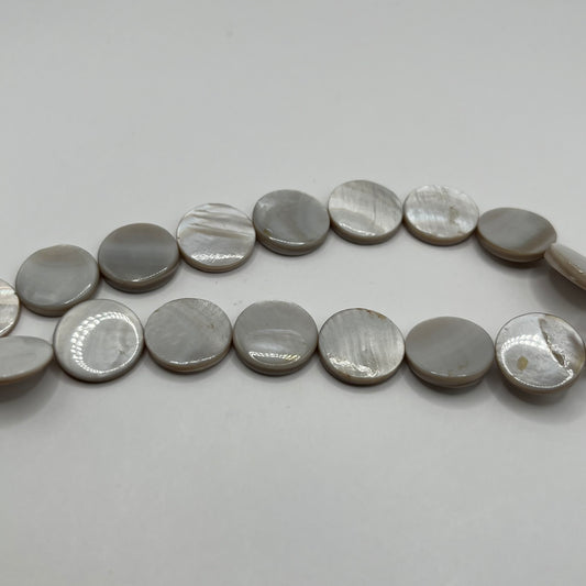 Mother of Pearl 15MM Coin Strand (12pcs)