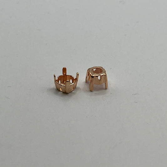 Swarovski 6MM Chaton Setting A1088 - Rose Gold Plated (2pcs)