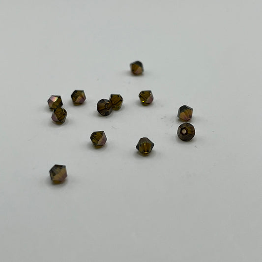Swarovski 4MM Bicones - Olivine Copper (12pcs)