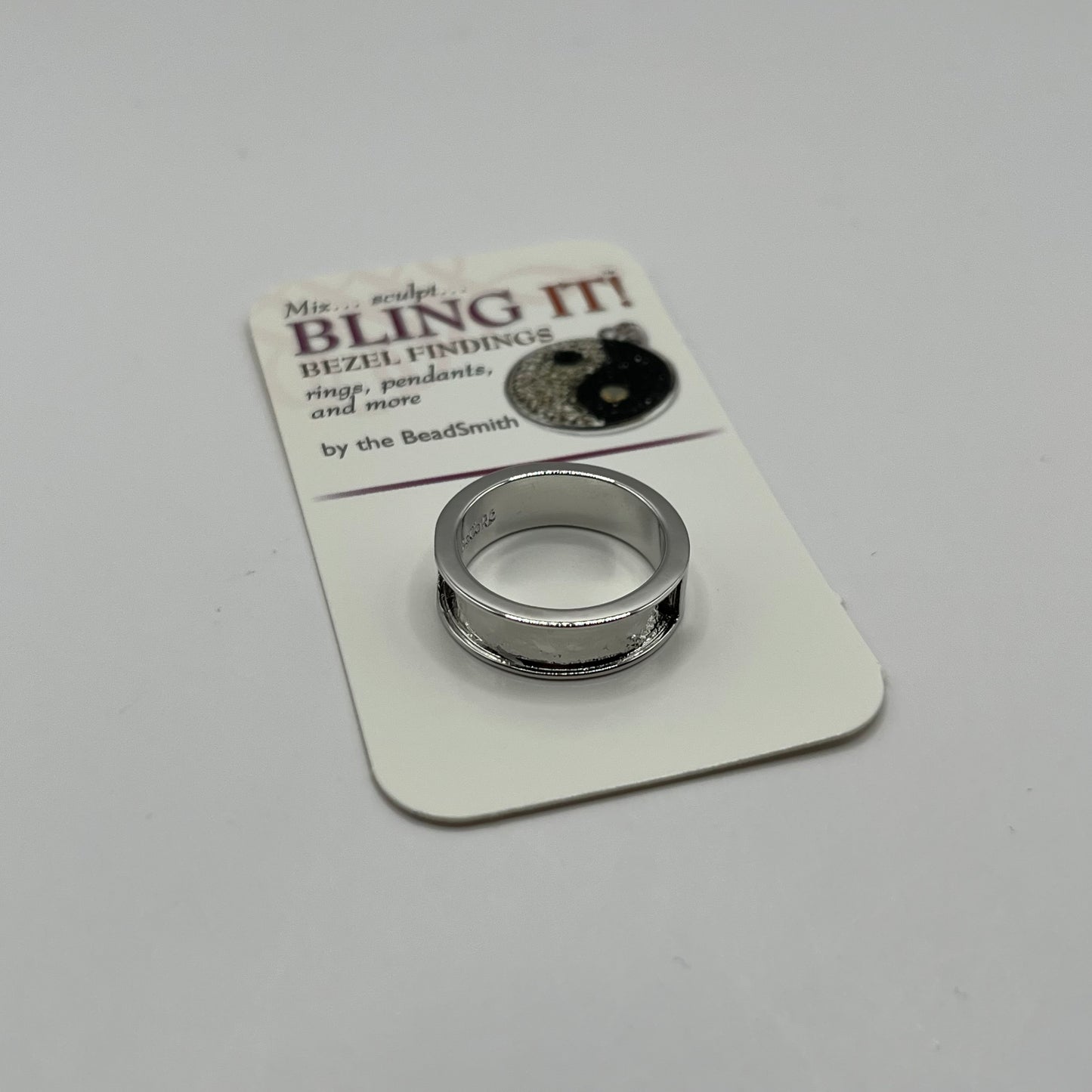 BeadSmith Bling It! Thin Bezel Finding Ring - Size 6