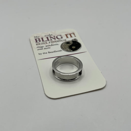 BeadSmith Bling It! Thin Bezel Finding Ring - Size 6