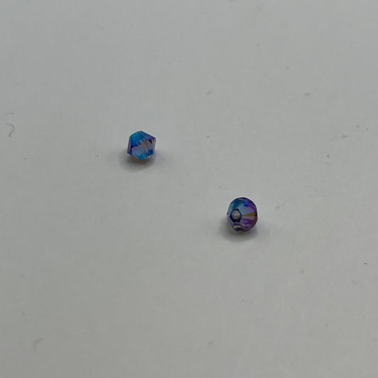Swarovski 4MM Bicones - Tanzanite AB2X (12pcs)