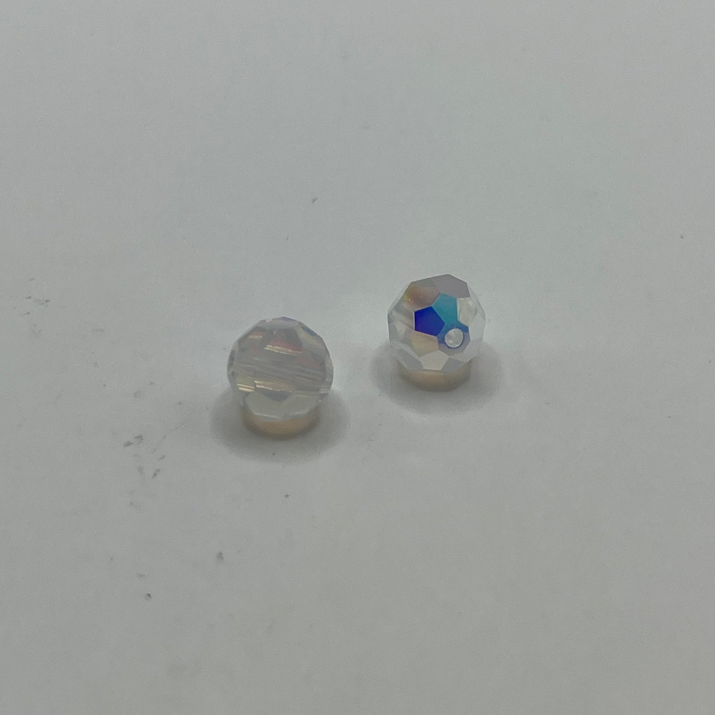 Swarovski 8MM Round Faceted A5000 - White Opal AB (12pcs)