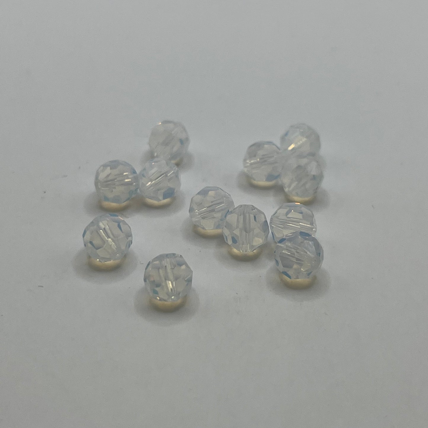 Swarovski 7MM Round Faceted A5000 - White Opal (12pcs)