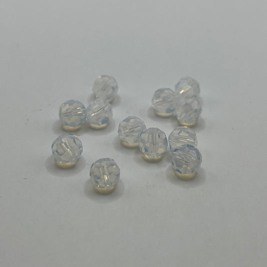 Swarovski 7MM Round Faceted A5000 - White Opal (12pcs)